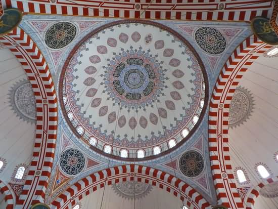 Beautiful Ceiling Of The Sehzade Mosque Interior View