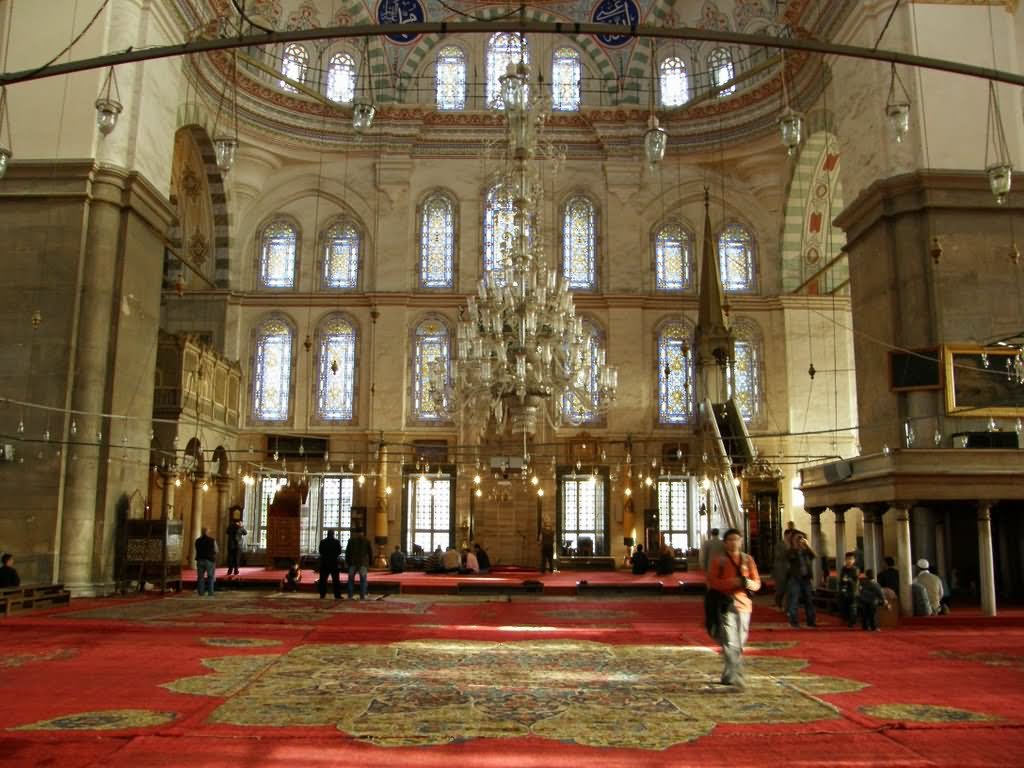 Beautiful Hall Inside The Yeni Cami, Mosque