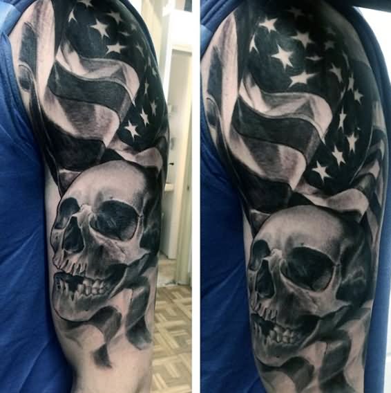 40+ Famous Black And Grey Flag Tattoos