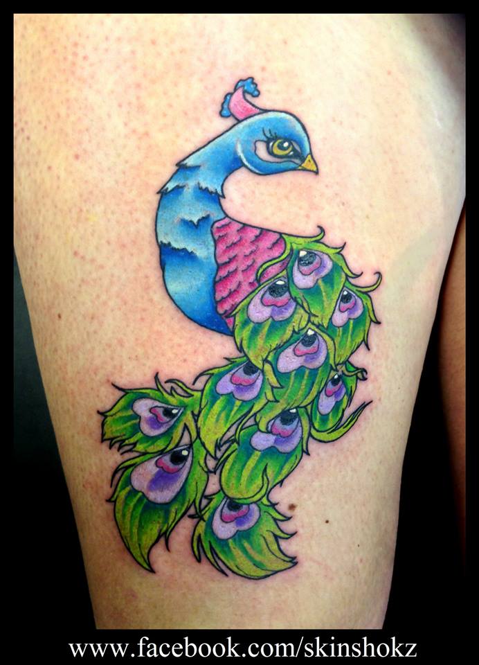 Classic Peacock Tattoo by Holly