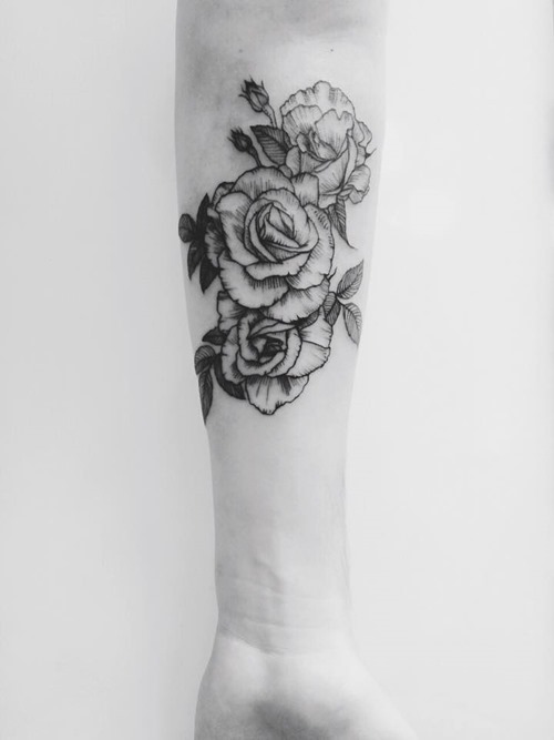 Classic Roses Tattoo On Forearm By Lauren Miller