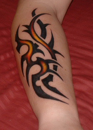 Cool Tribal Design Tattoo On Right Forearm