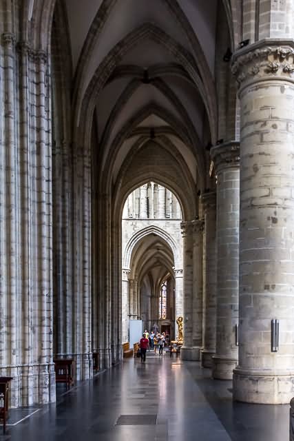 Corridor Inside The Cathedral of St. Michael and St. Gudula