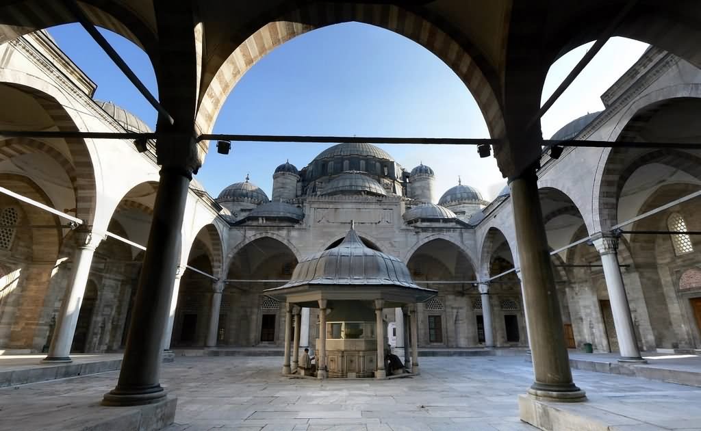 Courtyard Of The Sehzade Mosque In Turkey