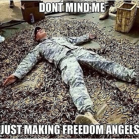 Dont Mind Me Just Making Freedom Angels Funny Army Meme Image