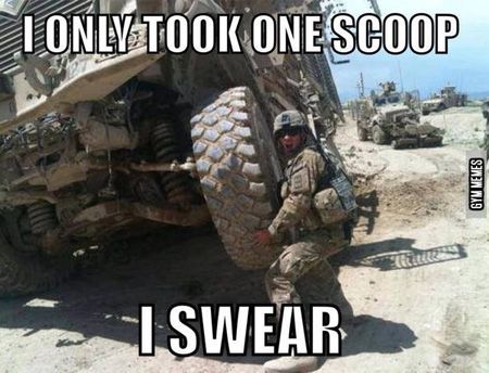 Funny Army Meme I Only Took One Scoop I Swear Photo