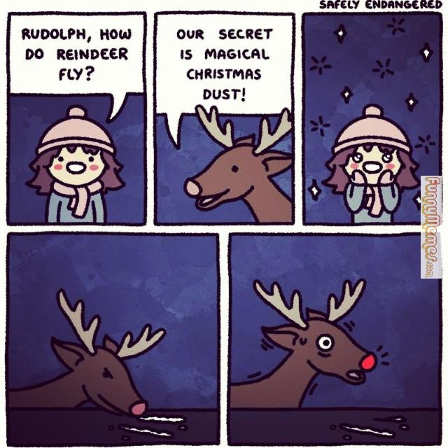 Funny Reindeer Meme Our Secret Is Magical Christmas Dust Picture