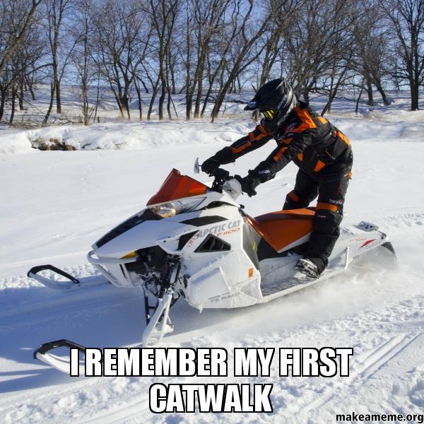 Funny Sled Meme I Remember My First Catwalk Picture