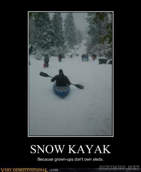 Funny Snow Canoeing Meme Poster Picture For Facebook