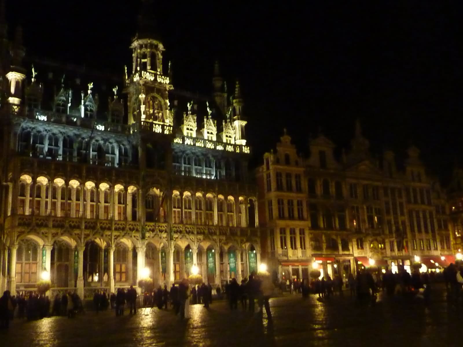 Grand Place At Night In Brussels