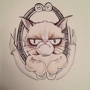 Grumpy Cat Tattoo Design Idea
