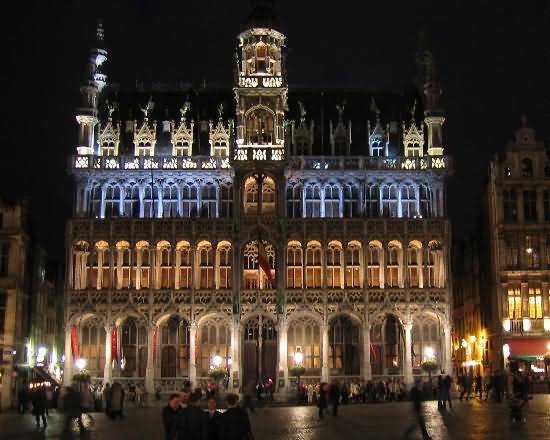 Guild Hall At The Grand Place During Night