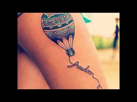 Hot Air Balloon Tattoo Design For Leg