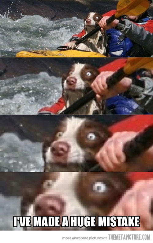 I Have Made A Huge Mistake Funny Canoeing Meme Image