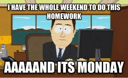 I Have The Whole Weekend To Do This Homework Funny Meme Picture