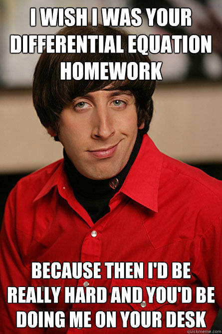 I Wish I Was Your Differential Equation Homework Funny Meme Image