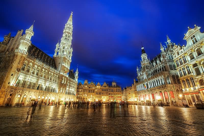 Incredible Night View Of The Grand Place, Brussels