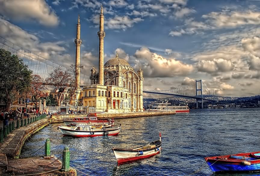 Incredible View Of The Ortakoy Mosque In Istanbul