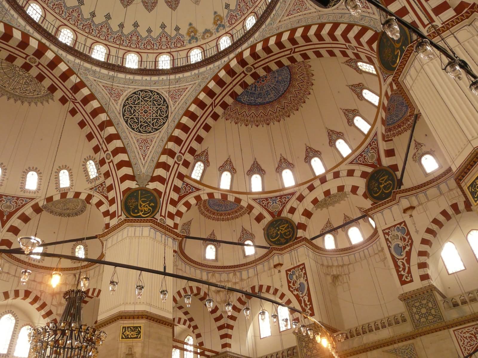 Inside Image Of The Sehzade Mosque In Istanbul