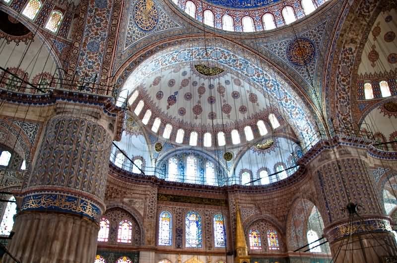 Inside View Of The Gorgeous Yeni Cami Mosque In Istanbul