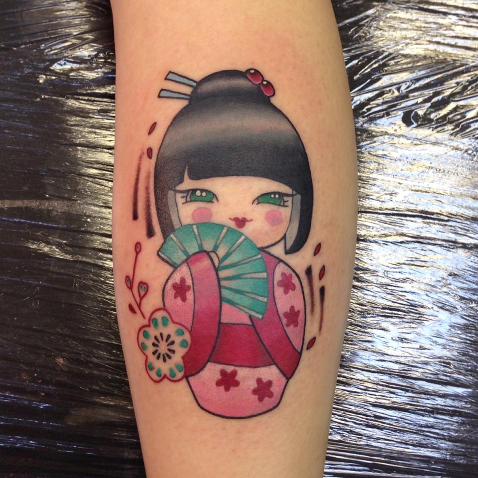 Japanese Geisha Doll Tattoo by Holly