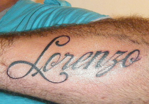 Lorenzo Name Tattoo Design For Forearm