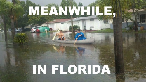 Meanwhile In Florida Funny Canoeing Meme Image