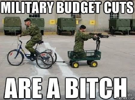 Military Budget Cuts Are A Bitch Funny Army Meme Picture