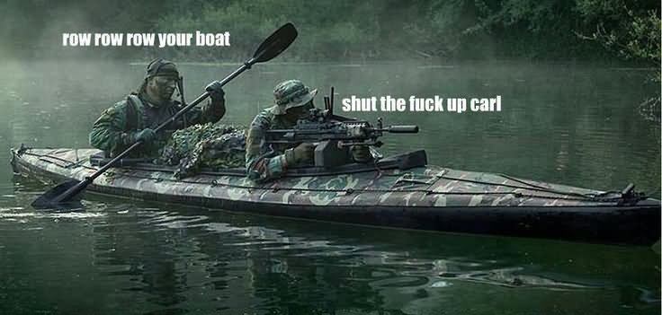 Military Canoeing Funny Meme Image