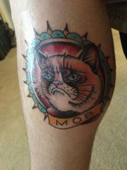Mob Banner And Grumpy Cat Tattoo