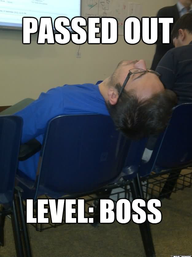 Passed Out Level Boss Funny Meme Picture