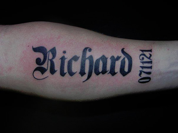 Richard Name Tattoo Design For Forearm