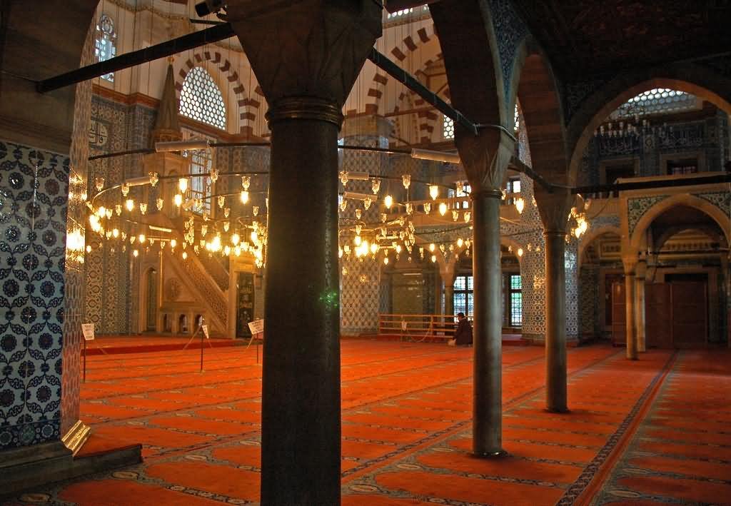 Rustem Pasha Mosque In Istanbul Interior View