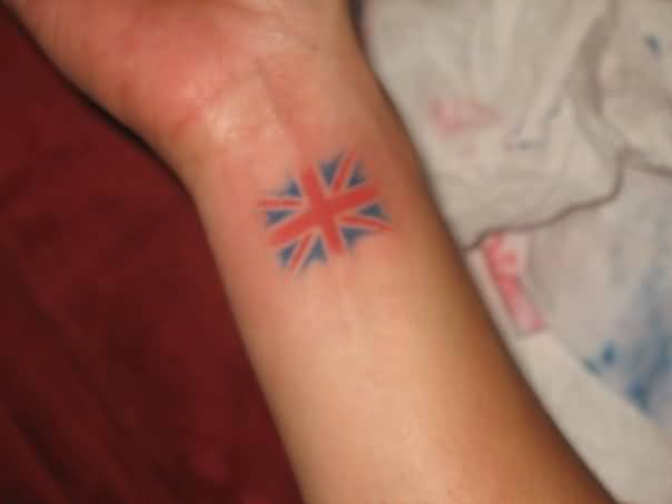 Simple UK Flag Tattoo Design For Wrist
