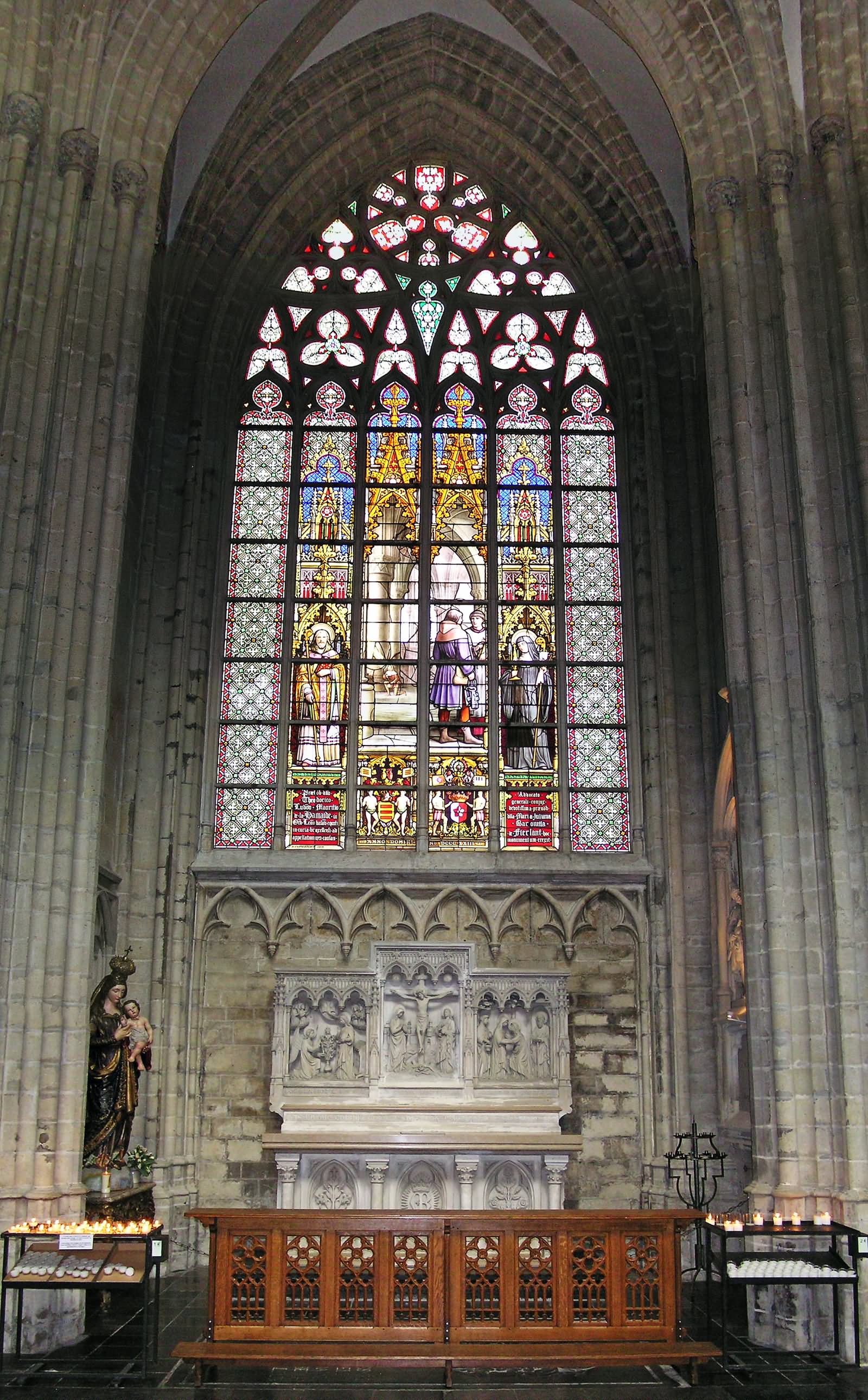 Stained Glass Inside The Cathedral of St. Michael and St. Gudula