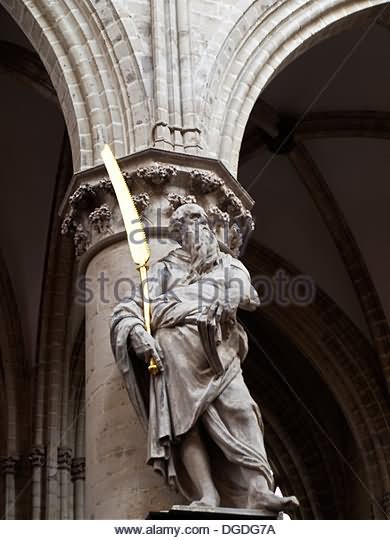 Statue Inside The Cathedral of St. Michael and St. Gudula
