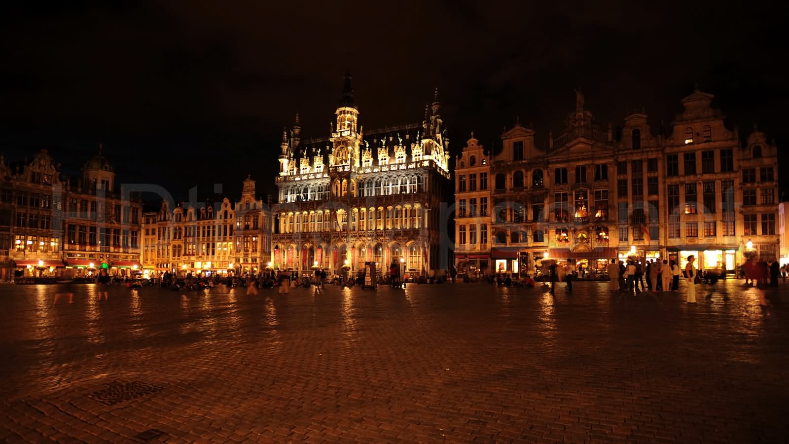 The Grand Place Lit Up At Night