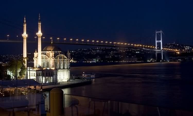The Ortakoy Mosque And Bosphorus Bridge At Night