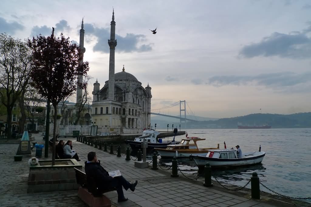 The Ortakoy Mosque At Dusk