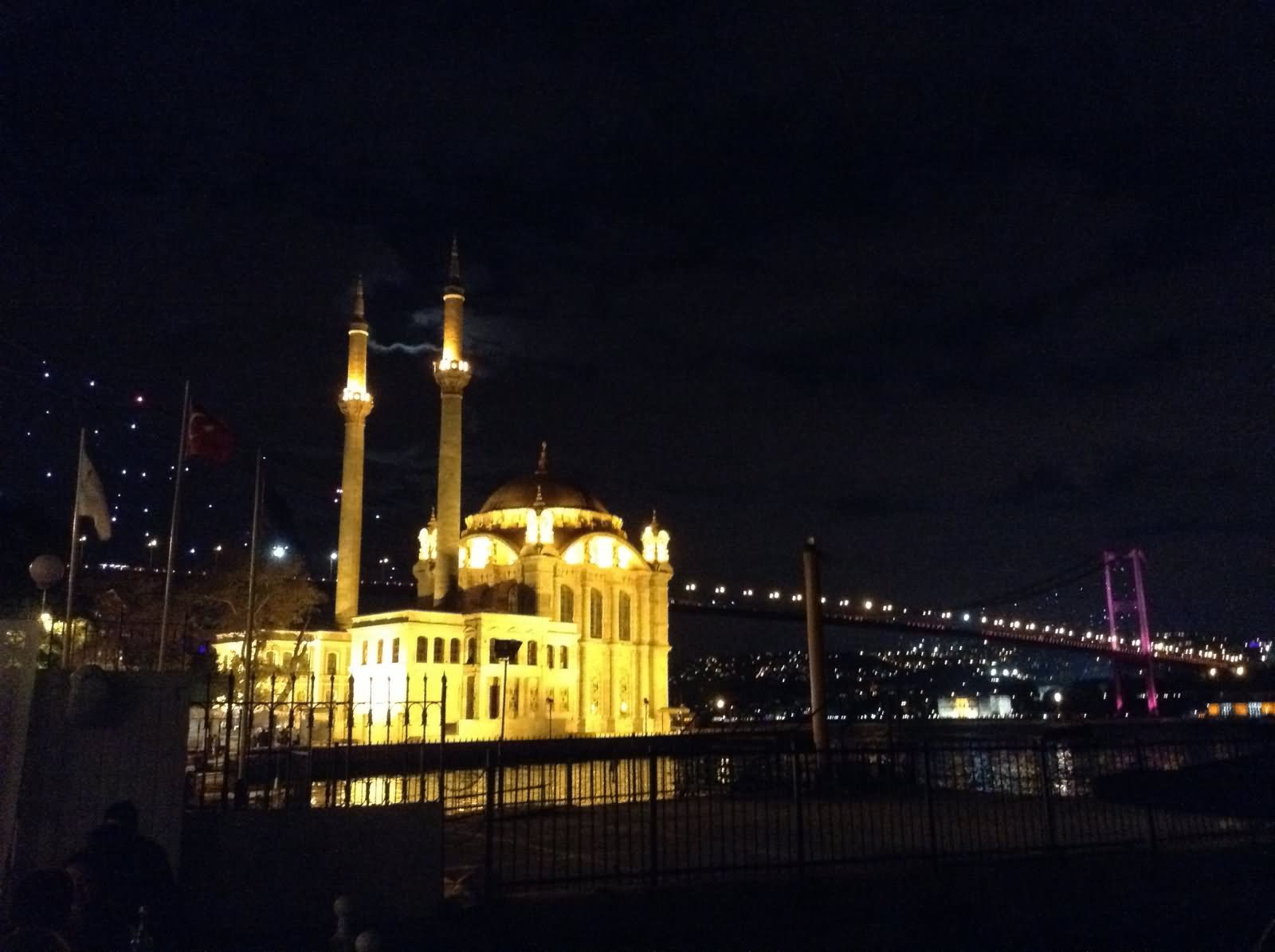 The Ortakoy Mosque At Night Picture