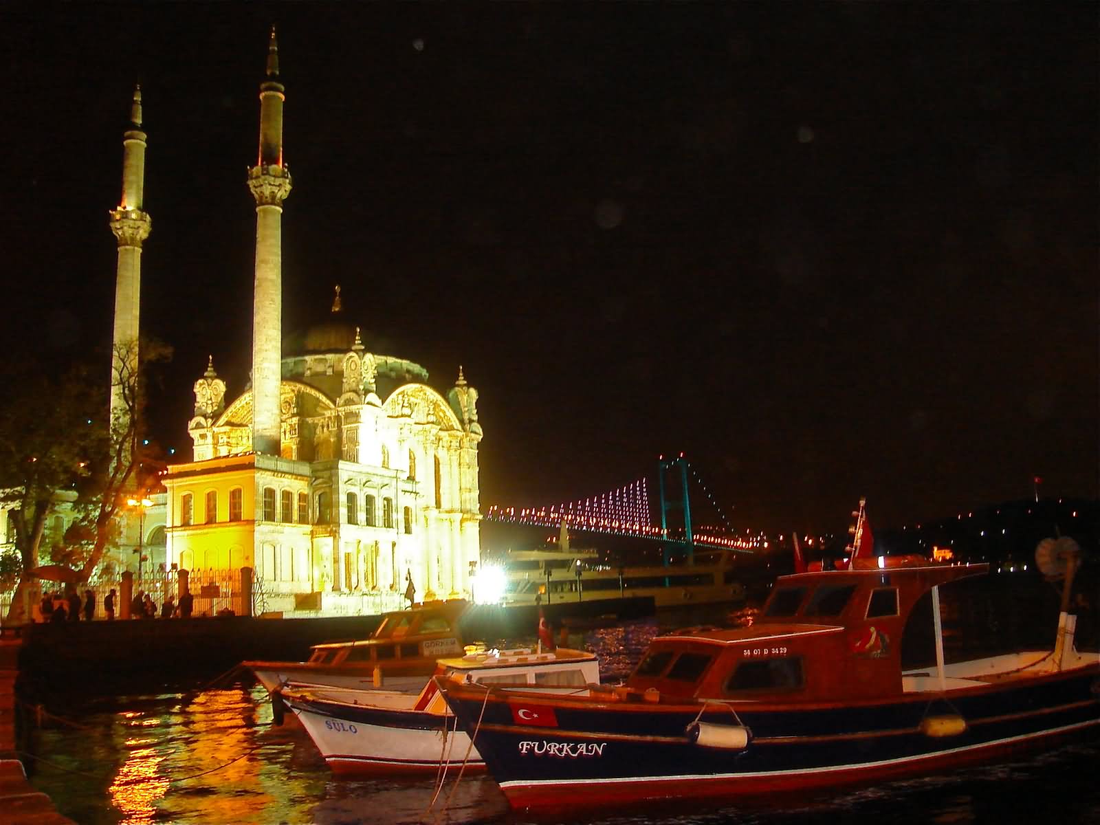 The Ortakoy Mosque Night Picture