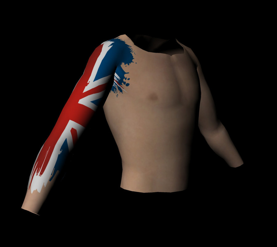 UK Flag Tattoo On Right Full Sleeve
