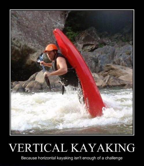 Vertical Kayaking Funny Canoeing Meme Poster Image
