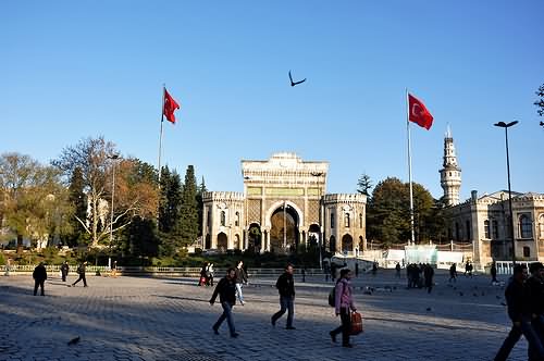 View Of The Beyazit Square In Istanbul