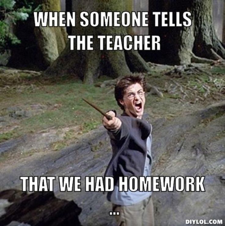 When Someone Tells The Teacher That We Had Homework Funny Meme Image