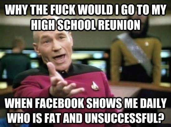 Why The Fuck Would I Go To My High School Reunion Funny High Meme Image
