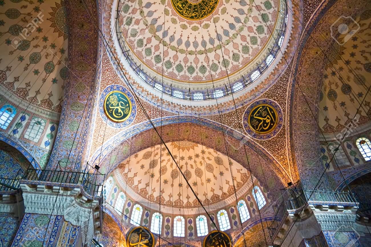 Yeni Cami New Mosque In Istanbul Inside View