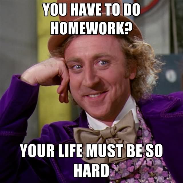 You Have To Homework Your Life Must Be So Hard Funny Meme Picture