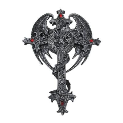 3D Gothic Dragon With Cross Tattoo Design