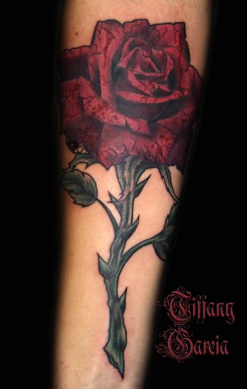 3D Gothic Rose Tattoo Design For Forearm By AngieJo